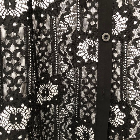 ROSETIC Black long sleeve lace dress, knee length - Picture 4 of 5